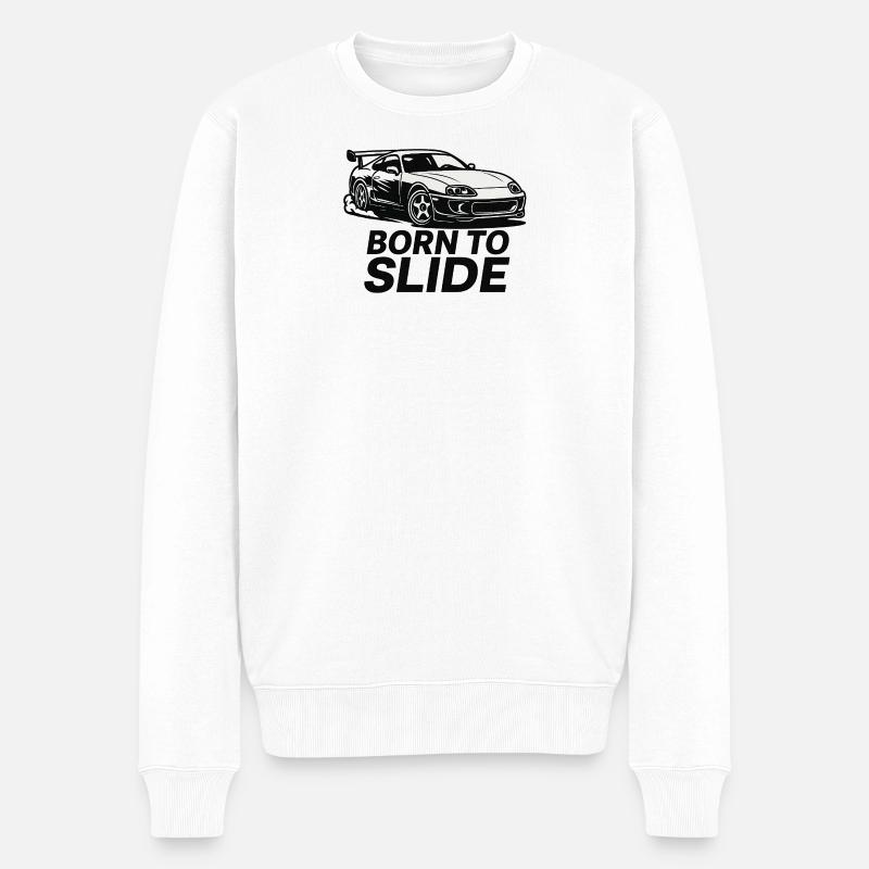 Born to Slide - Männer Premium Bio Pullover - Weiß