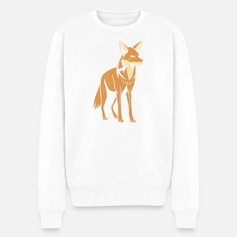 Schakal - Männer Premium Bio Pullover - Weiß