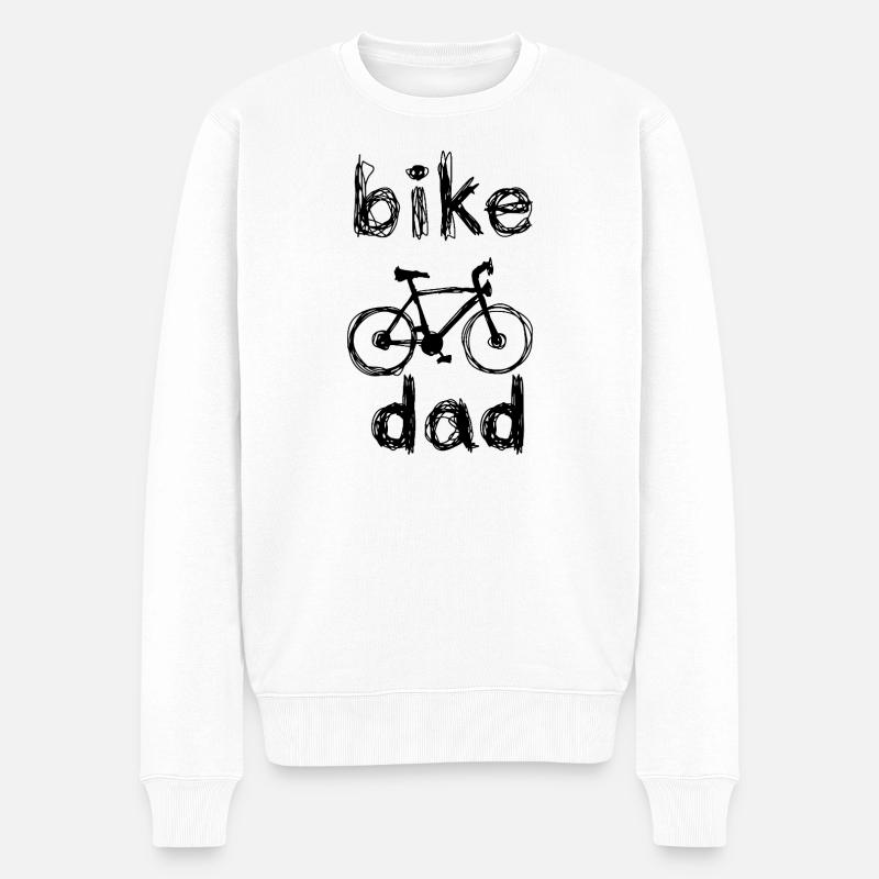 bike dad - Männer Premium Bio Pullover - Weiß