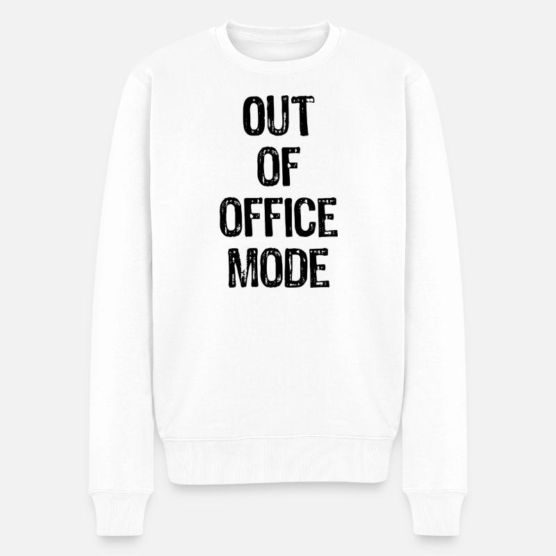 Out of Office Mode  - Männer Premium Bio Pullover - Weiß