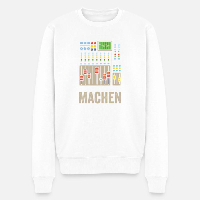 Ja ich weiß was Knöpfe tun Tontechniker - Männer Premium Bio Pullover - Weiß