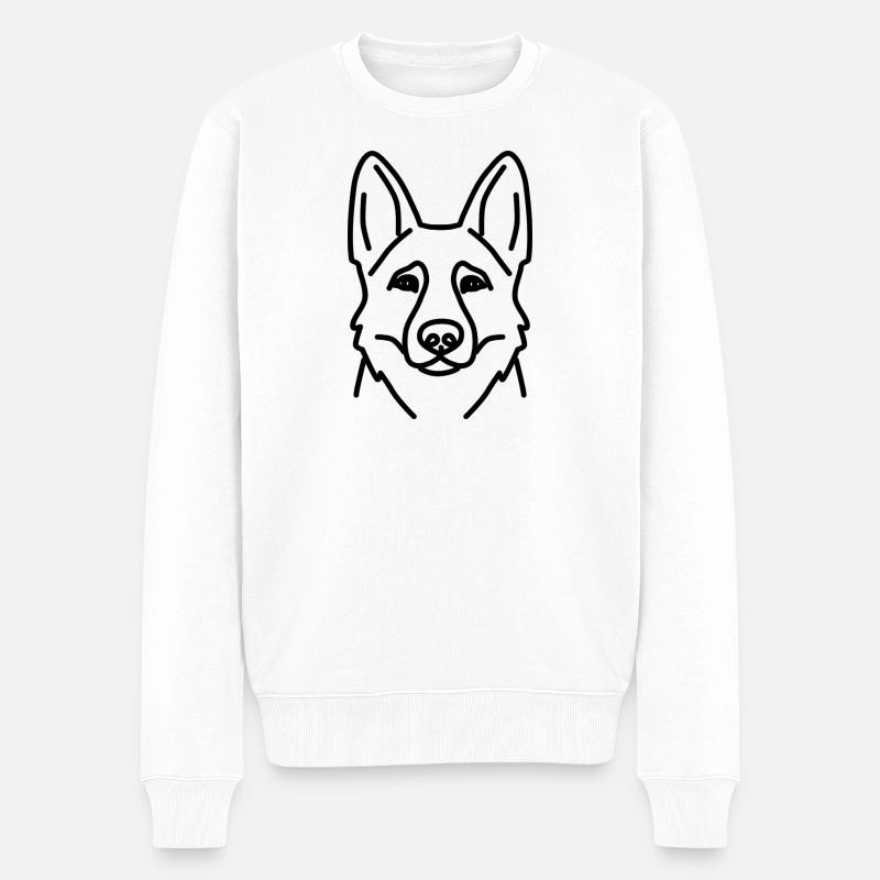 Kopf Schäferhund - Männer Premium Bio Pullover - Weiß