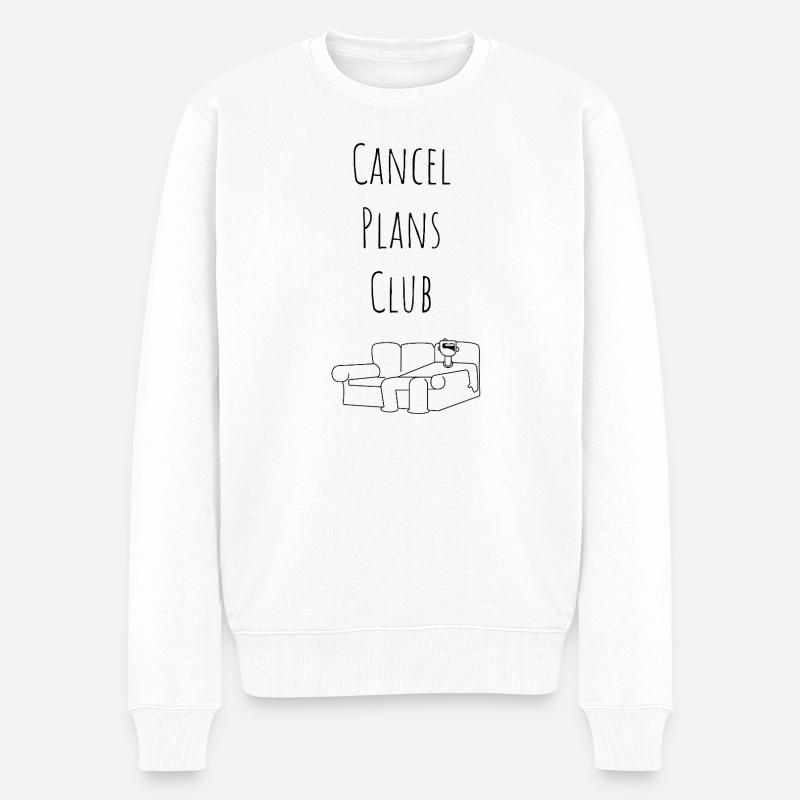 cancel plans club - Männer Premium Bio Pullover - Weiß