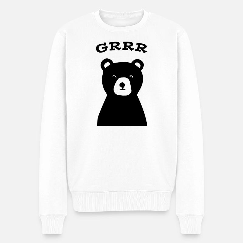Bär - Männer Premium Bio Pullover - Weiß