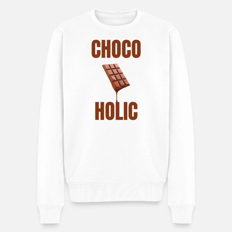 Amour chocolaté accro au chocolat - Pull Premium bio Homme - blanc