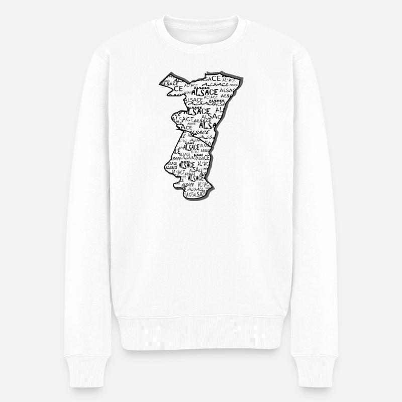 Alsace Région Nom - Pull Premium bio Homme - blanc