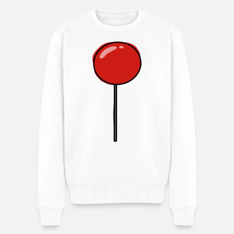 Stecknadel Markierung - Männer Premium Bio Pullover - Weiß