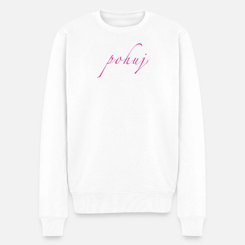 pohuj - Männer Premium Bio Pullover - Weiß
