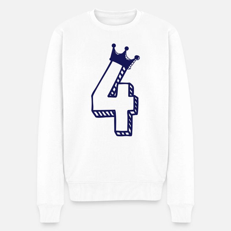 4 Jahre - Männer Premium Bio Pullover - Weiß