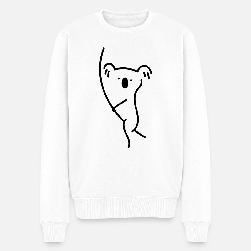 Dessin au trait de koala - Pull Premium bio Homme - blanc