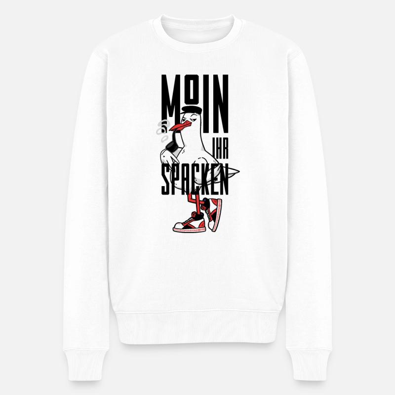 MOIN IHR SPACKEN - Männer Premium Bio Pullover - Weiß