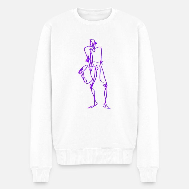 sax02 - Pull Premium bio Homme - blanc