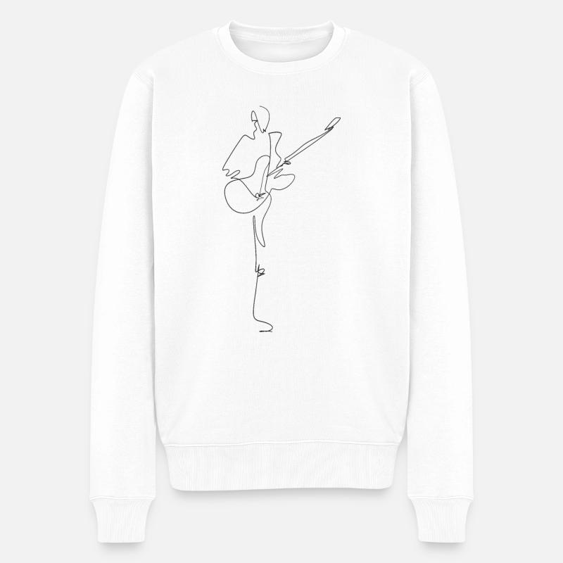 Gitarre - Männer Premium Bio Pullover - Weiß