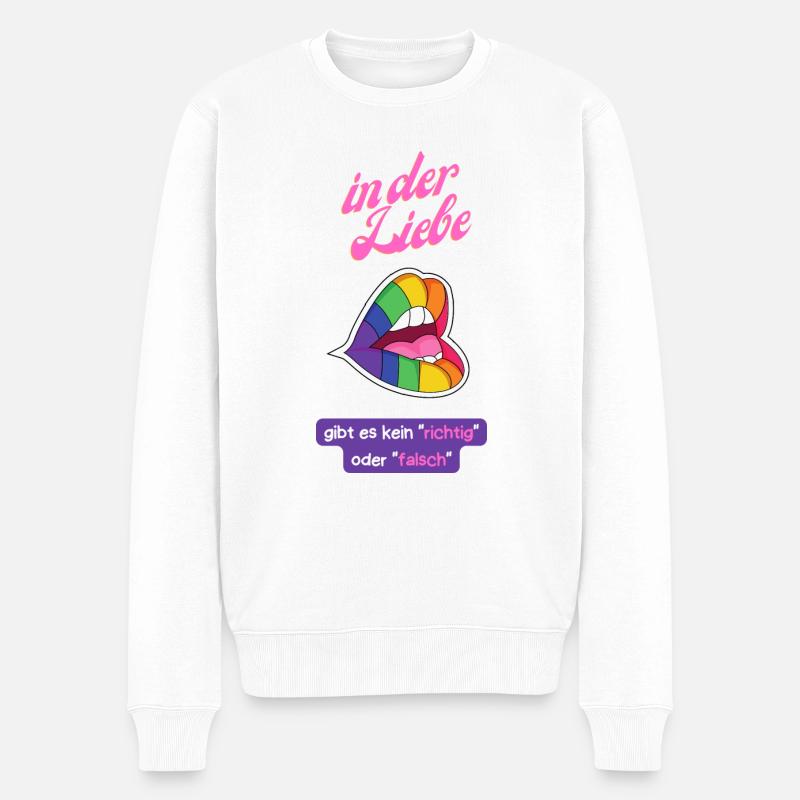 LGBTQ T-shirt - Männer Premium Bio Pullover - Weiß