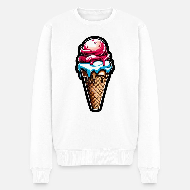 Eiscreme / Sorbet / Gelato / Sommer / Sonne - Männer Premium Bio Pullover - Weiß