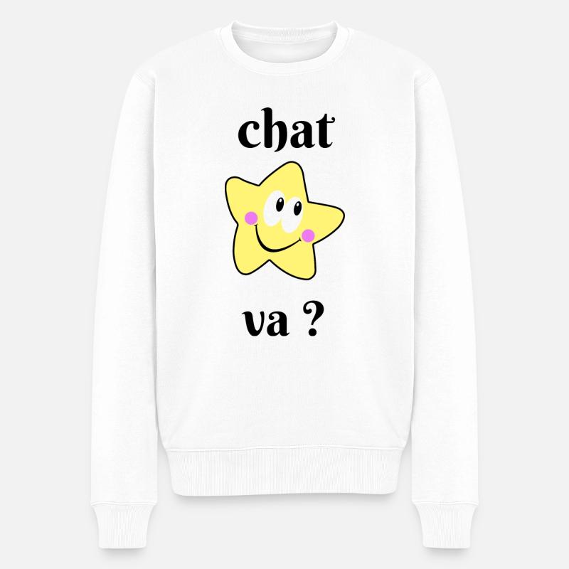 Katze geht? - Männer Premium Bio Pullover - Weiß
