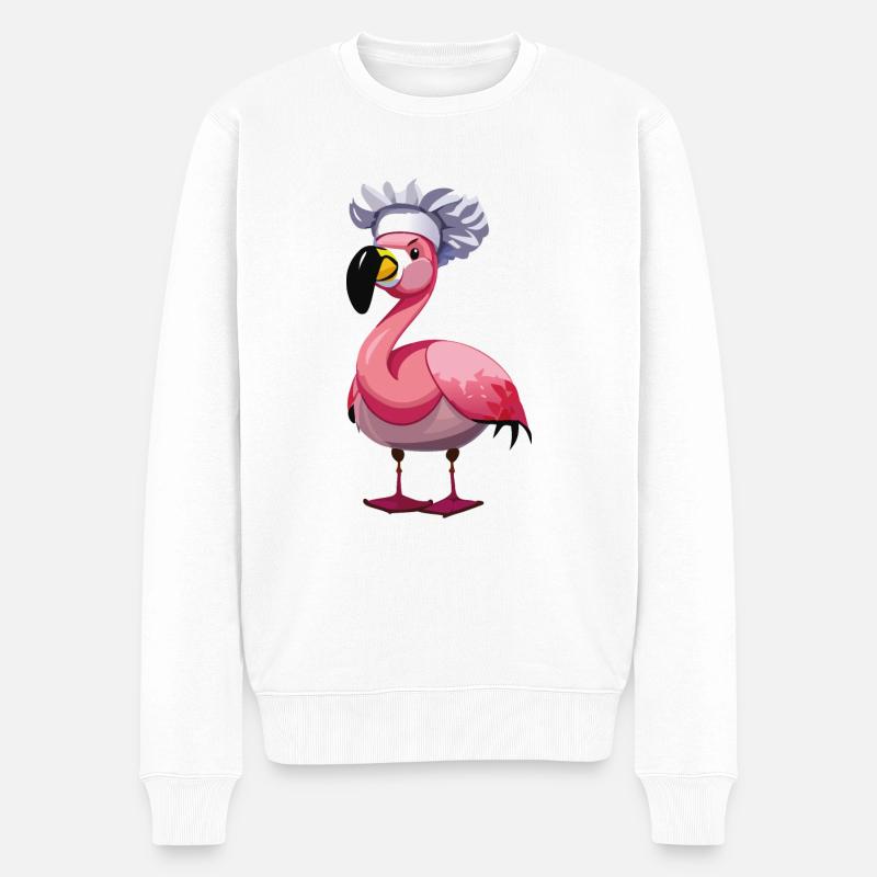 flamingo koch - Männer Premium Bio Pullover - Weiß