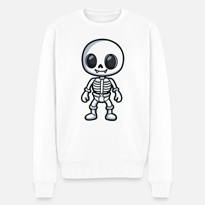 Squelette Halloween Bande Dessinée - Pull Premium bio Homme - blanc