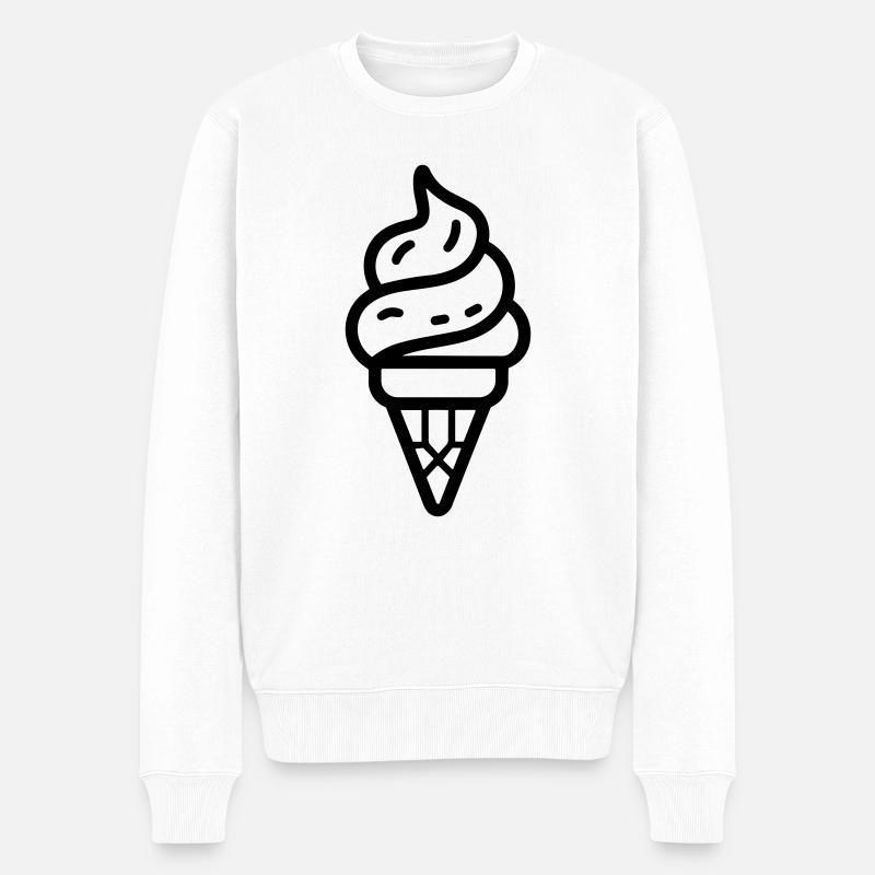 Eis - Männer Premium Bio Pullover - Weiß