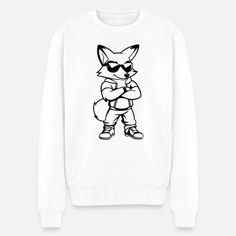 Fox Comic Lunettes de soleil - Pull Premium bio Homme - blanc