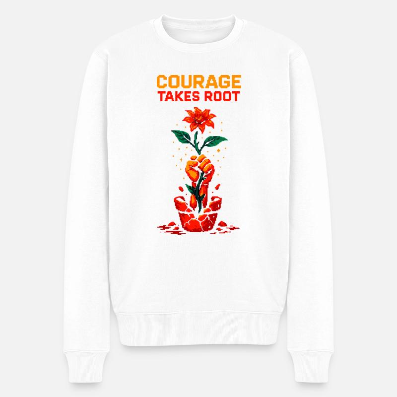 Le courage prend racine – Pixel Power Shirt - Pull Premium bio Homme - blanc