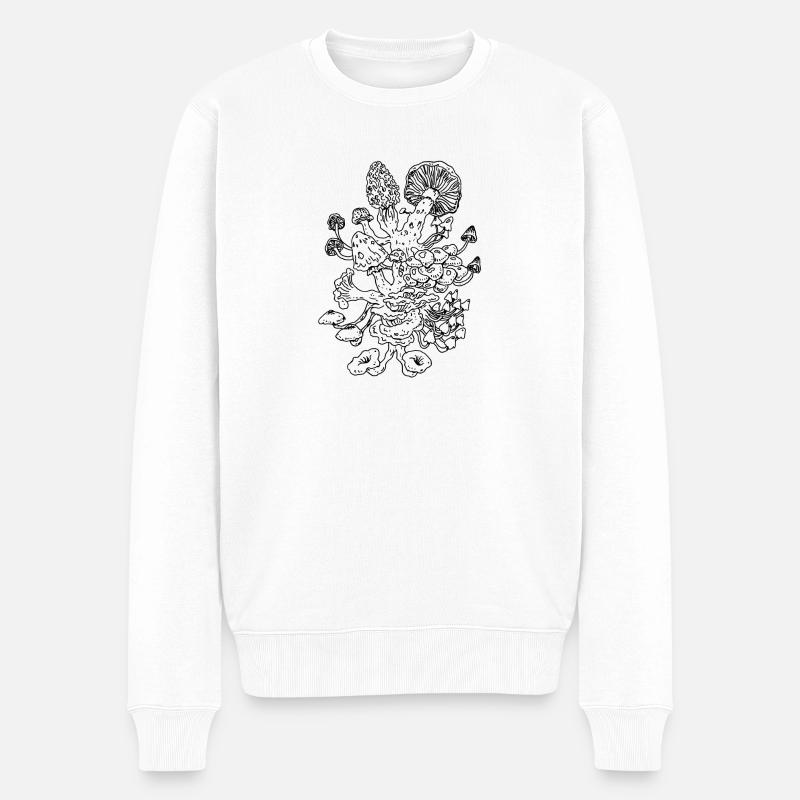Pilze - Männer Premium Bio Pullover - Weiß
