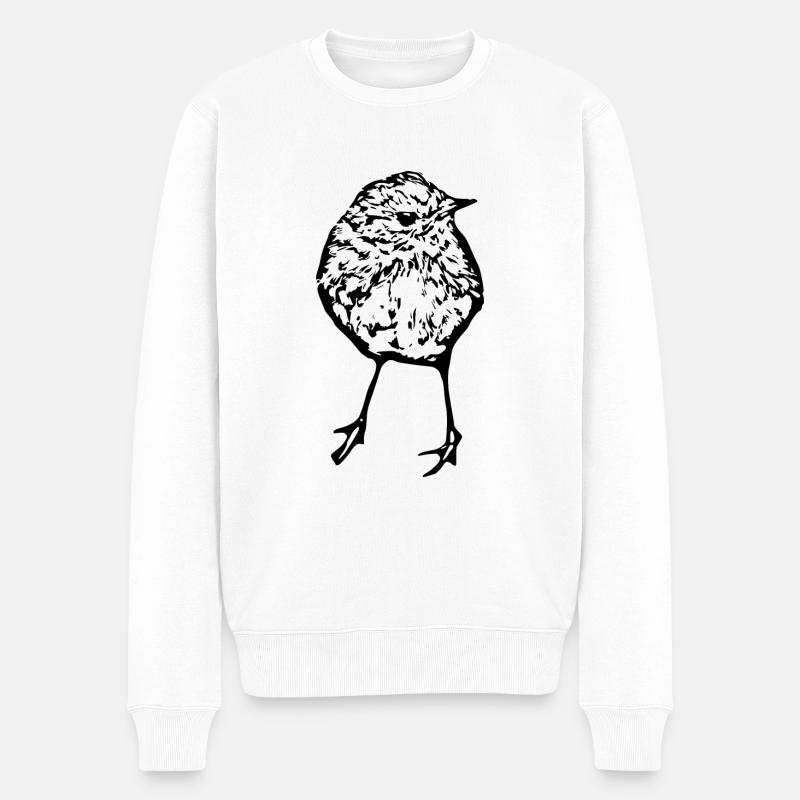 Vogel - Männer Premium Bio Pullover - Weiß