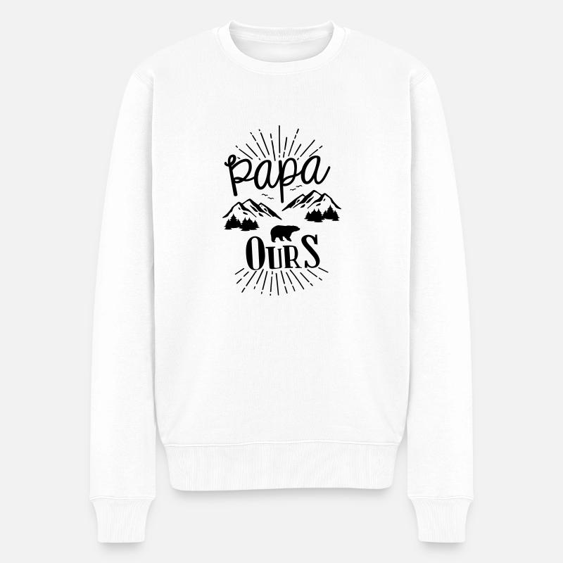 Papa ours - Pull Premium bio Homme - blanc