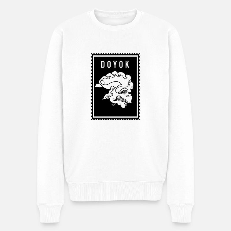 Doyok - Wayang - Pull Premium bio Homme - blanc