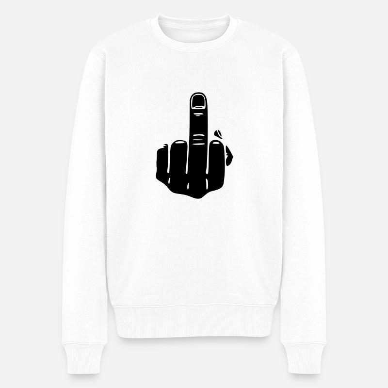 1_stinkefinger2 - Männer Premium Bio Pullover - Weiß