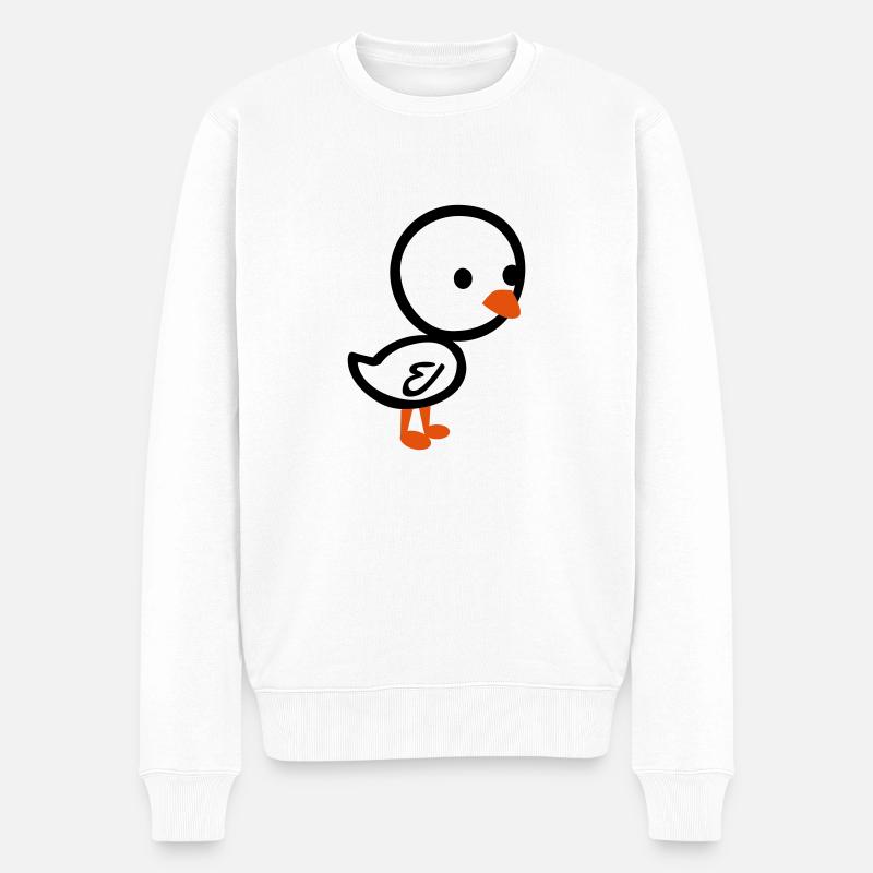 Küken - Vogel - Männer Premium Bio Pullover - Weiß