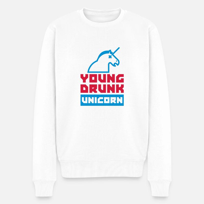 unicorn - Männer Premium Bio Pullover - Weiß