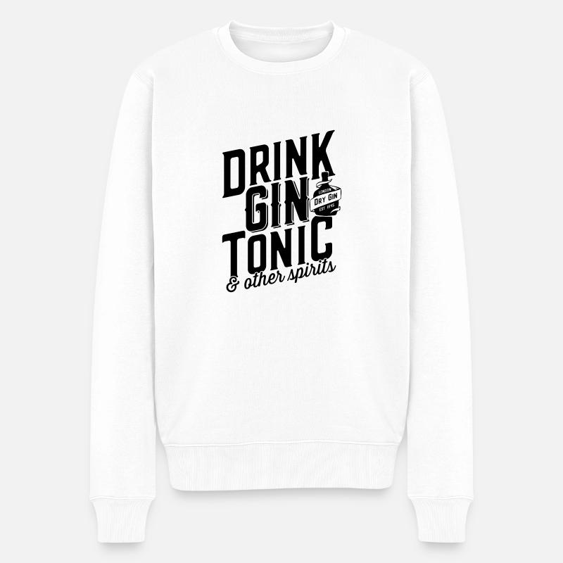 LondonDryGin3 - Männer Premium Bio Pullover - Weiß