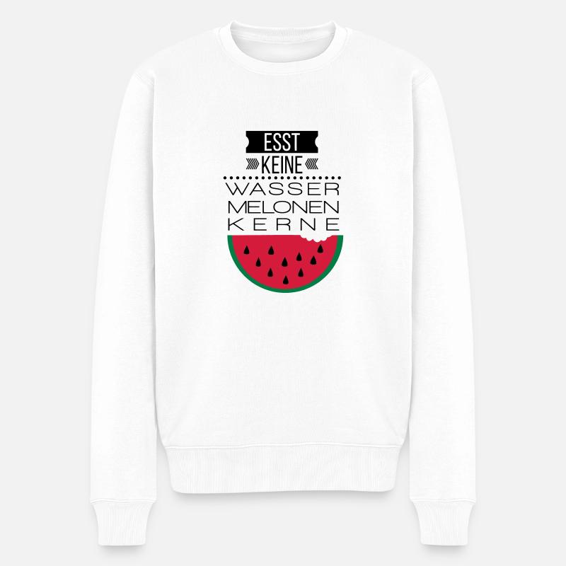 wassermelone - Männer Premium Bio Pullover - Weiß