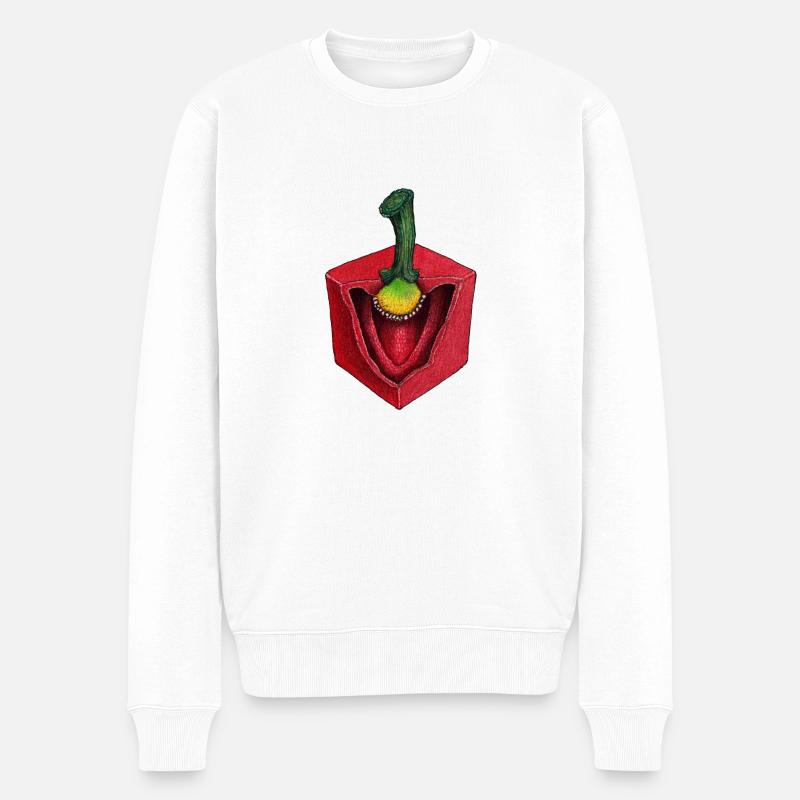 Paprika Cubus Cube Gemüsewürfel - Männer Premium Bio Pullover - Weiß