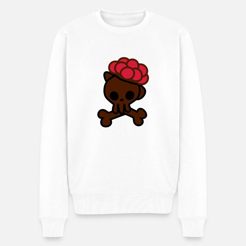 Totenkopf mit Bollenhut - Männer Premium Bio Pullover - Weiß