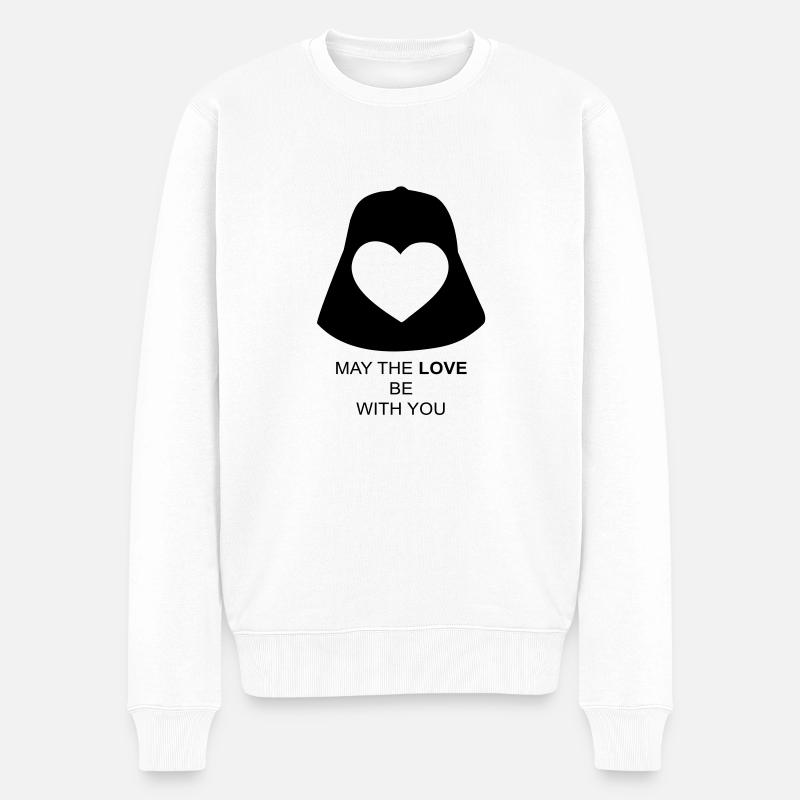 Love Vader - Männer Premium Bio Pullover - Weiß