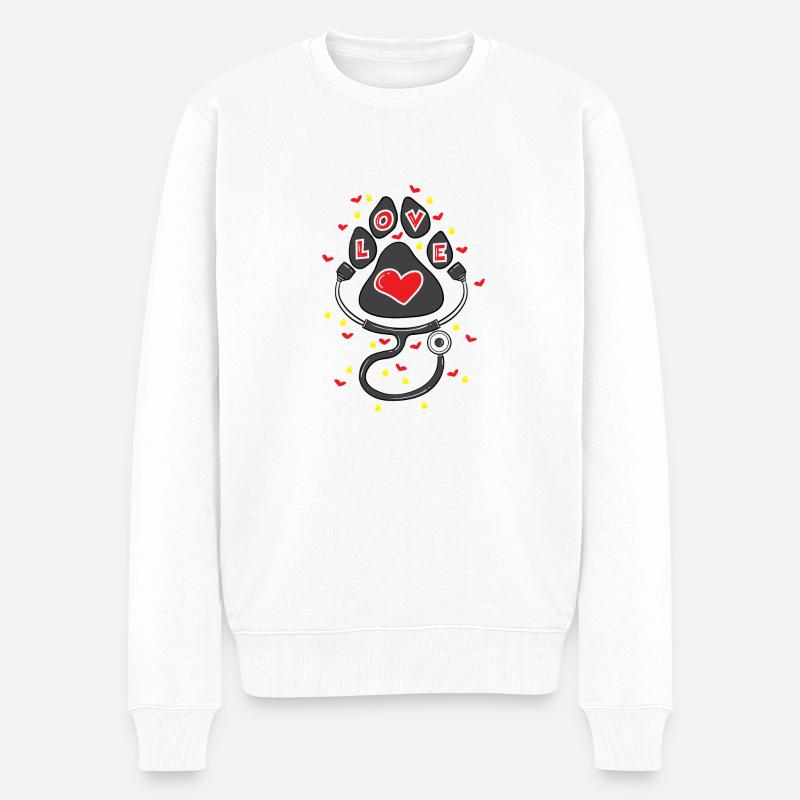 Ganz viel Liebe - Männer Premium Bio Pullover - Weiß