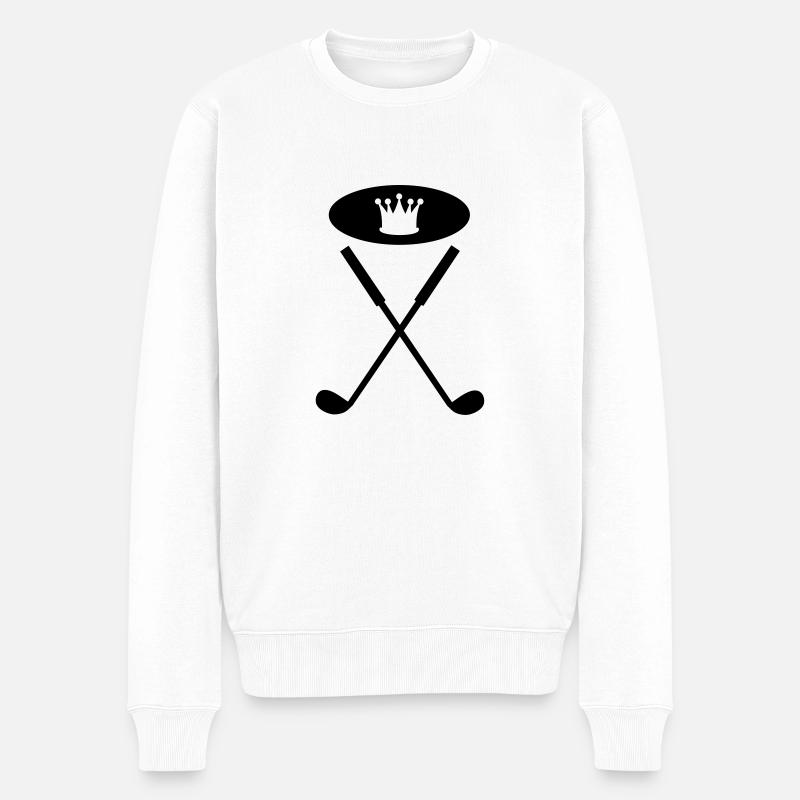 golfschläger - Männer Premium Bio Pullover - Weiß