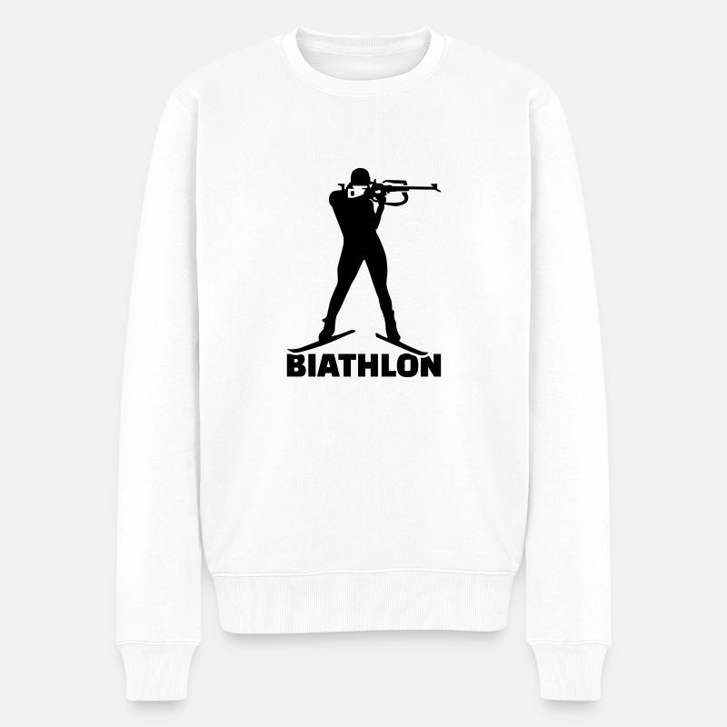 Biathlon - Männer Premium Bio Pullover - Weiß