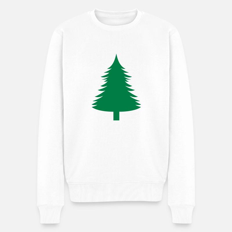 Fichte, Tanne, Wald1 - Männer Premium Bio Pullover - Weiß