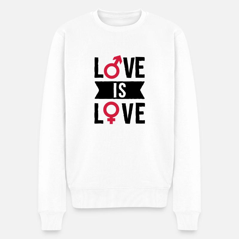 Love is love - Männer Premium Bio Pullover - Weiß