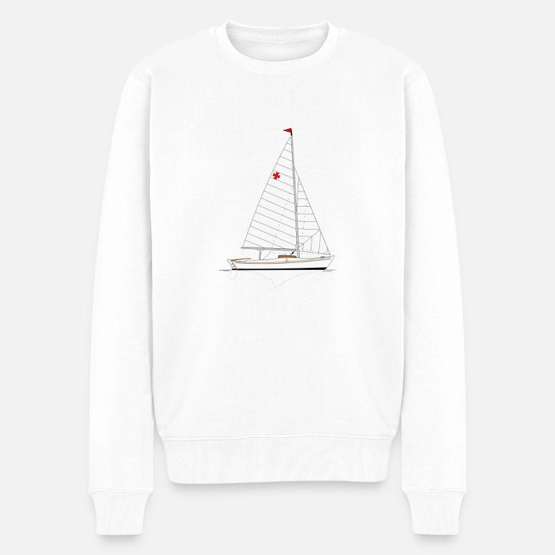 Hansa Jolle Riss - Männer Premium Bio Pullover - Weiß
