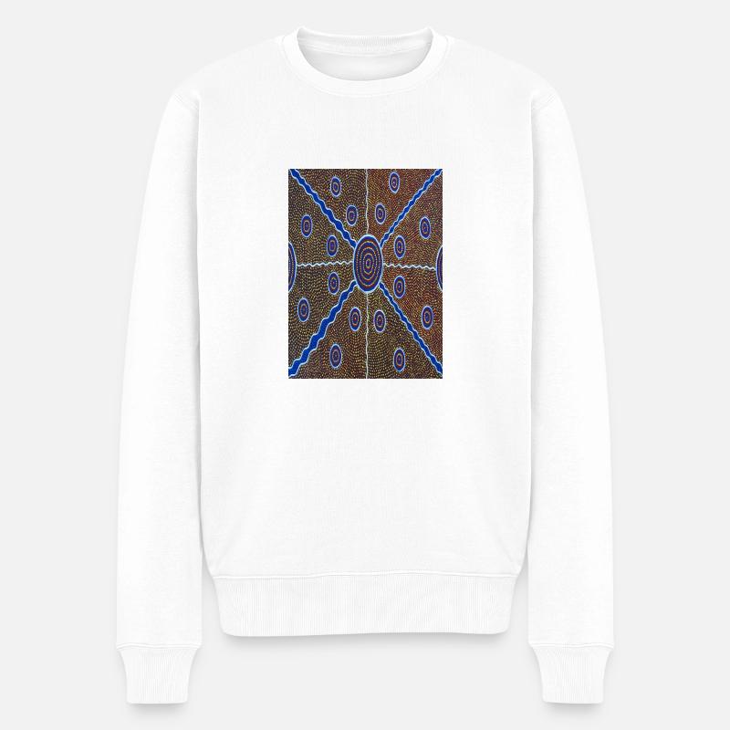 Art aborigène australien - Pull Premium bio Homme - blanc