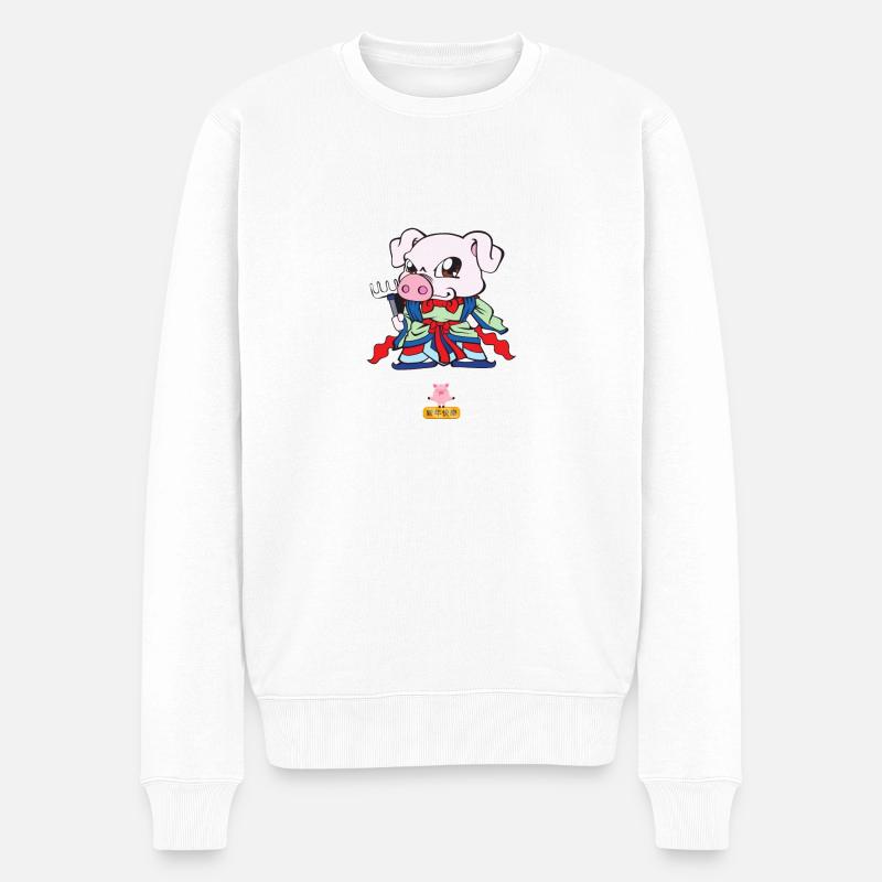 Chinesisches Sternzeichen: Schwein - Männer Premium Bio Pullover - Weiß