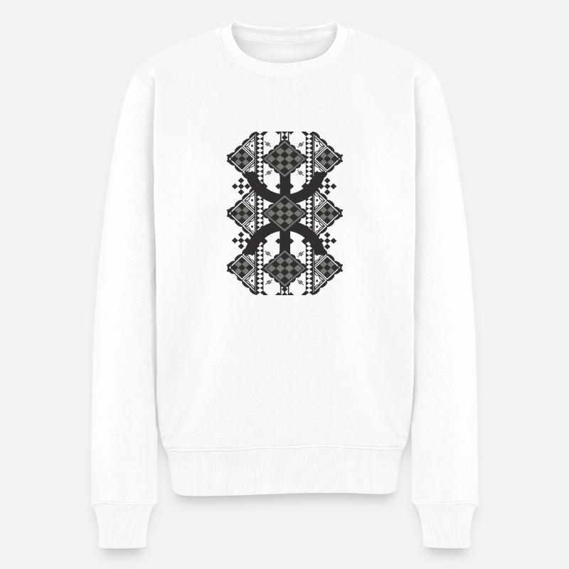 Kabyle-Motiv - Männer Premium Bio Pullover - Weiß