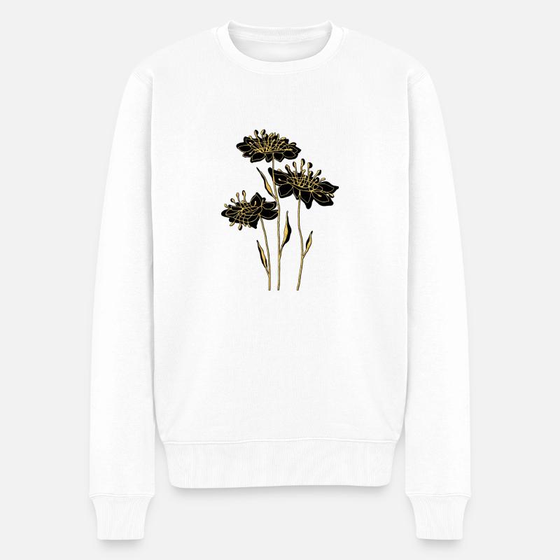 Blumen - Männer Premium Bio Pullover - Weiß