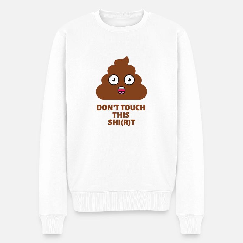 poo shit - Männer Premium Bio Pullover - Weiß