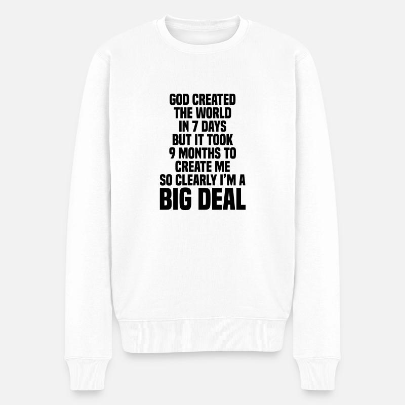 DIEU A CRÉÉ LE MONDE - Pull Premium bio Homme - blanc
