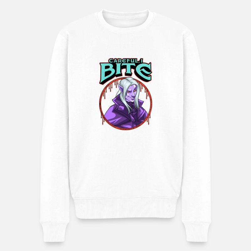 Lustiges Vampir Geschenk Karneval Halloween - Männer Premium Bio Pullover - Weiß